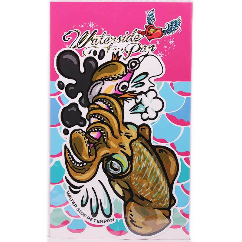 ウォーターサイドピーターパン オリジナルステッカー 15×20cm(ラージ/BITEアオリイカ) オリジナルステ..