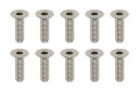 ヨコモ 高精度切削 チタン製 フラットヘッド ソケットスクリュー M3×10mm(10本入)【RP-042101A】 ラジコンパーツ