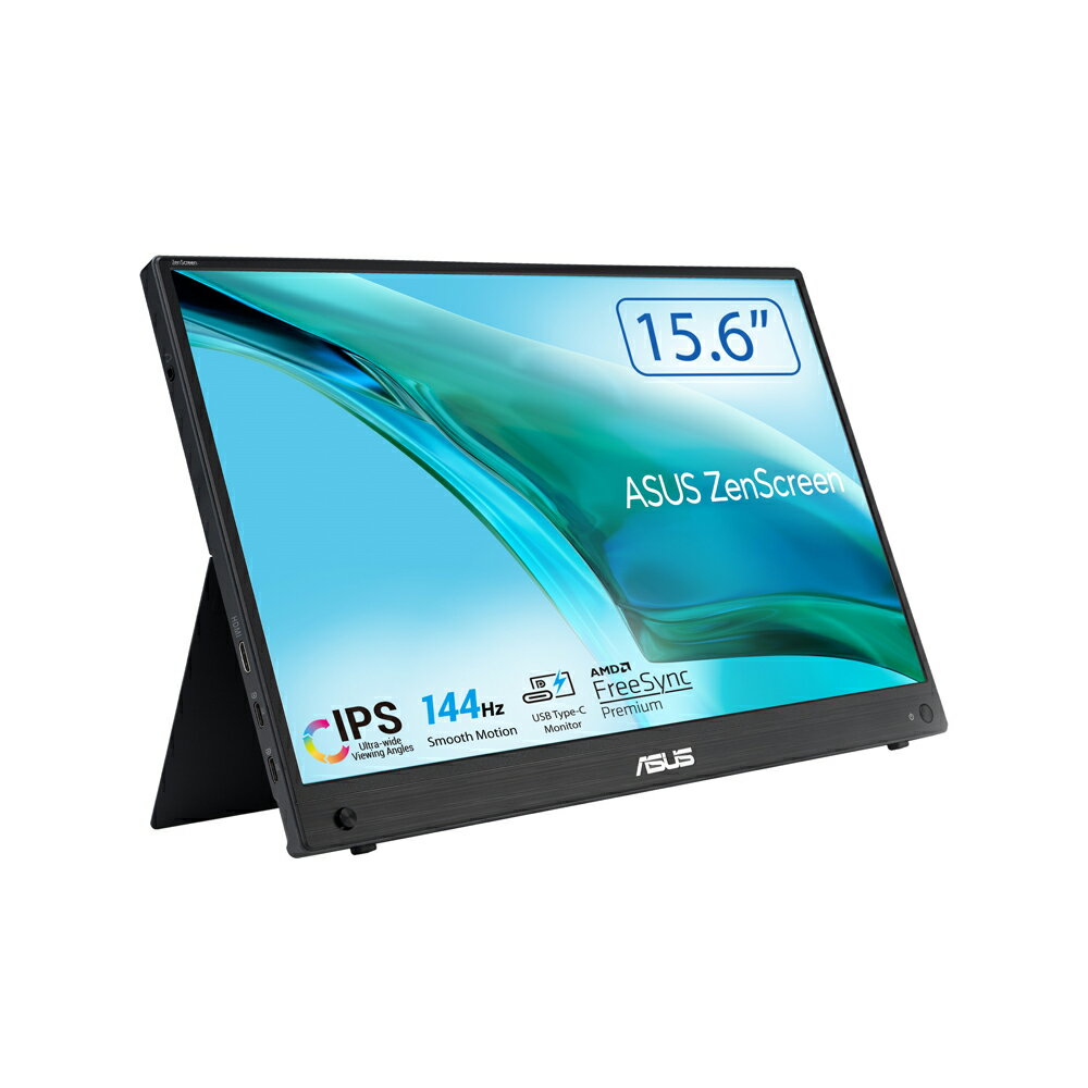 ASUS（エイスース） 15.6型ワイド ポータブル液晶ディスプレイ(フルHD/IPS/ノングレア/144Hz/3ms/USB-C/Mini HDMI/HDCP/ブルーライト軽減/フリッカーフリー)(ダークグレイ) ZenScreen MB16AHG