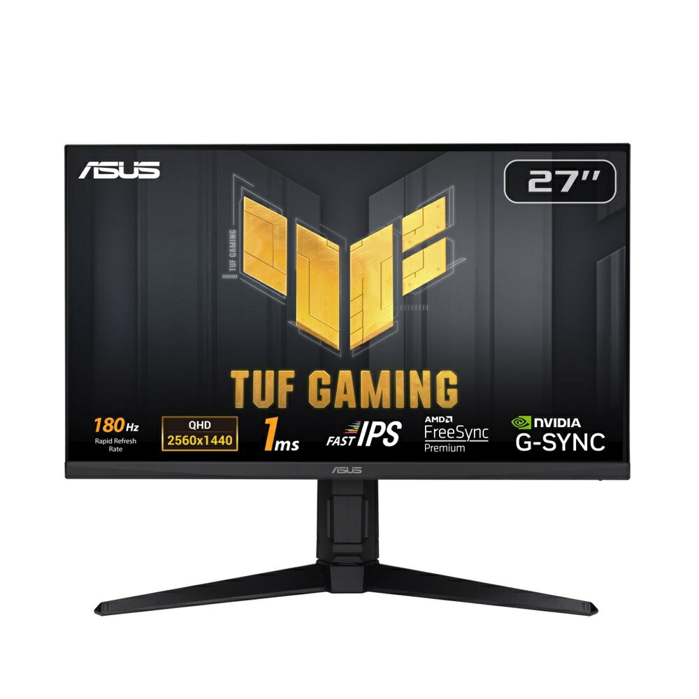 ASUS（エイスース） 27型ワイド ゲーミング液晶ディスプレイ(QHD/180Hz/1ms/Fast IPS/ノングレア/DisplayPort/HDMI/ブルーライト軽減/フリッカーフリー) TUF GAMINGシリーズ VG27AQL3A