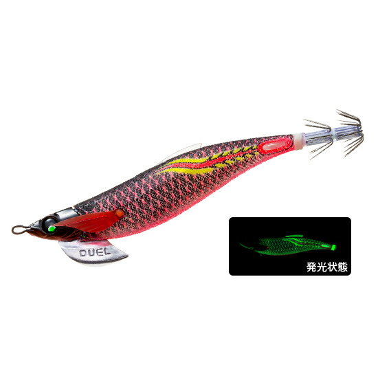 DUEL イージーQ フィンプラス ランガン 3.5号(5 LBL/夜光ブラック) A1746-LBL デュエル 餌木 エギ