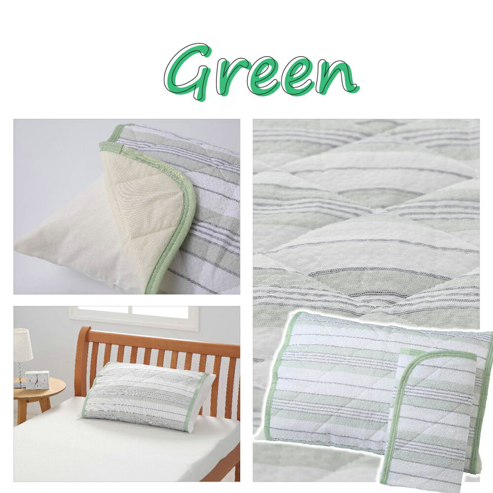 西川(nishikawa) 西川 置くらく 綿しじら枕パッド同色2枚組 (グリーン・58cm×68cm) 205771918 500 [205771918500]