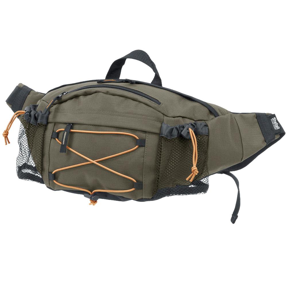 ShelteR(シェルター) SHELTER カラーゴム 3way ヒップバッグ（カーキxオレンジ） BF024708-1A-2C