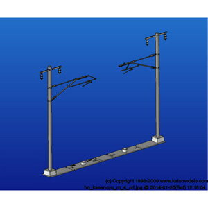 ［鉄道模型］カトー (HO) 5-054 単線ワイド架線柱 12本入(張力調整装置付)