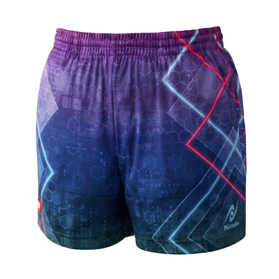 ニッタク ユニセックス 卓球用ウェア（ネイビー・サイズ：2XO） NT-NW2521-02-2XO Nittaku ブライトネオンショーツ