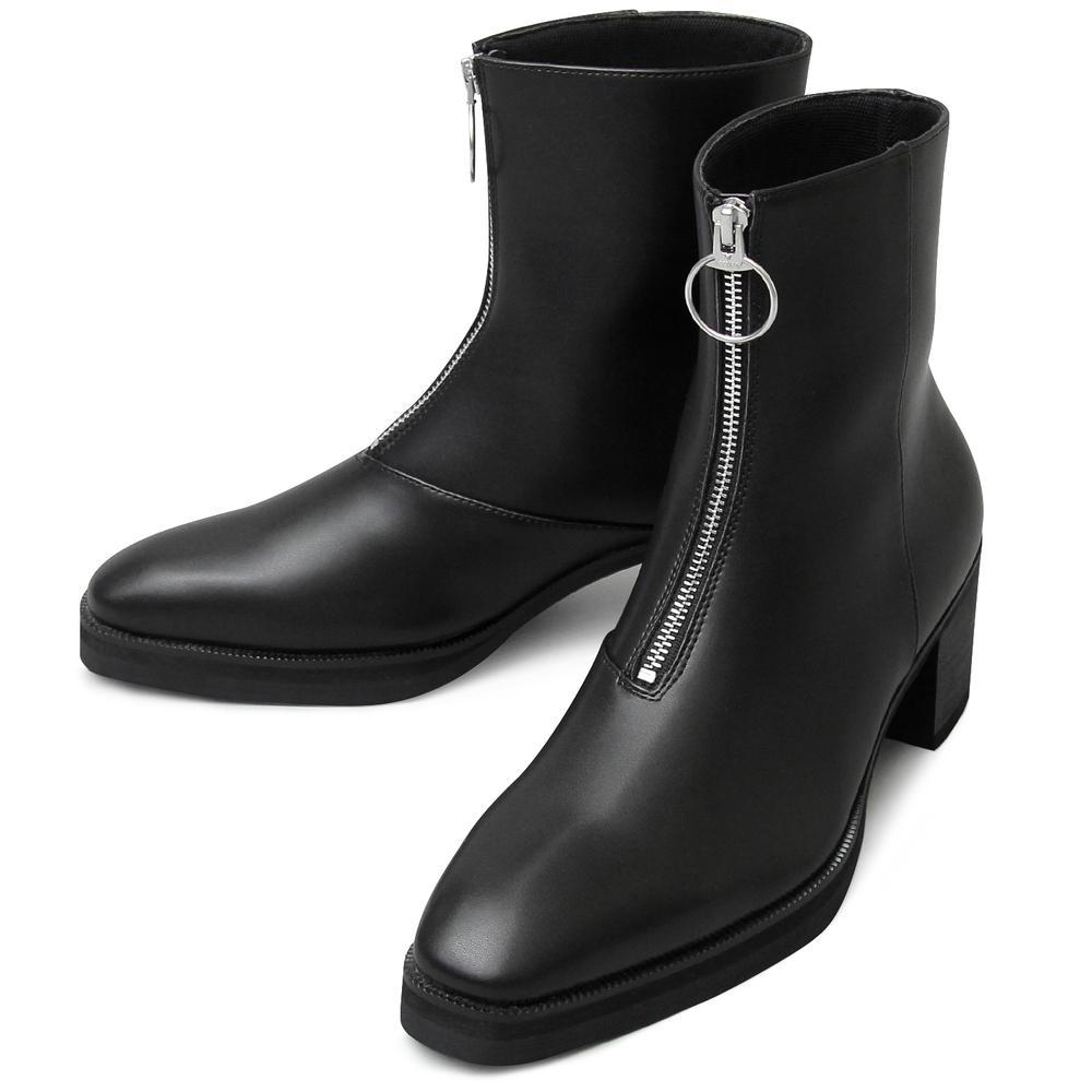 glabella(グラベラ) glabella Front Zip Heel Boots(BLACK Mサイズ(26.0-26.5cm)) BF021764-1B-2A