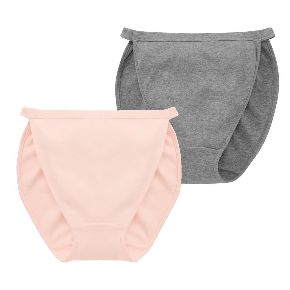 CERVIN(セルヴァン) 綿100% 解放感ショーツ(杢グレー/ピンク Lサイズ) BF014442-1B-2A