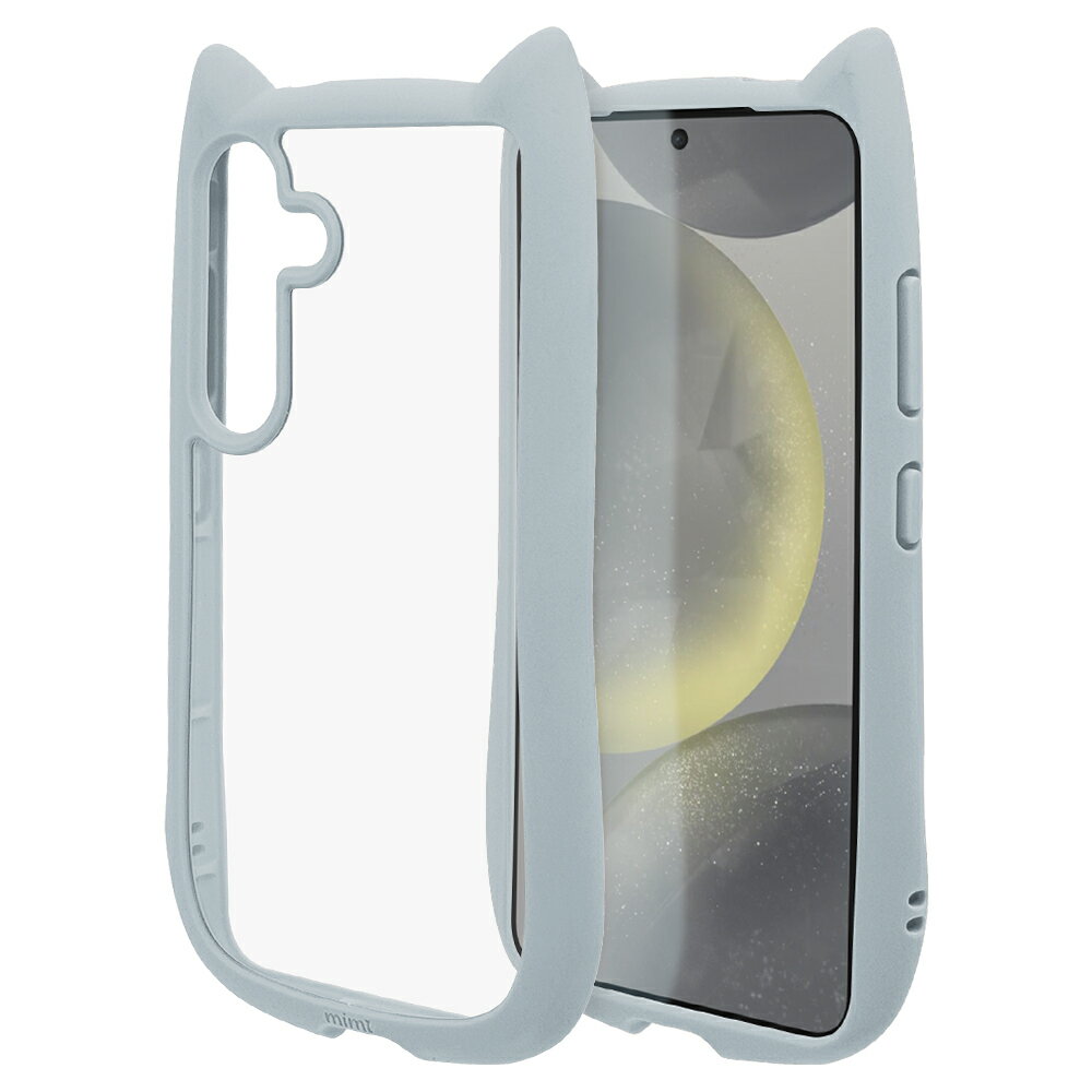 ラスタバナナ Galaxy S24（SC-51E）用 ハイブリッド ネコミミケース MIMI TPU×PC（スモーキーブルー） ..