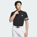 IKK67-IN9052-L アディダス メンズ 3ストライプス メッシュベントモック(ブラック・サイズ:J/L) adidas 吸汗速乾性 ゴルフウェア