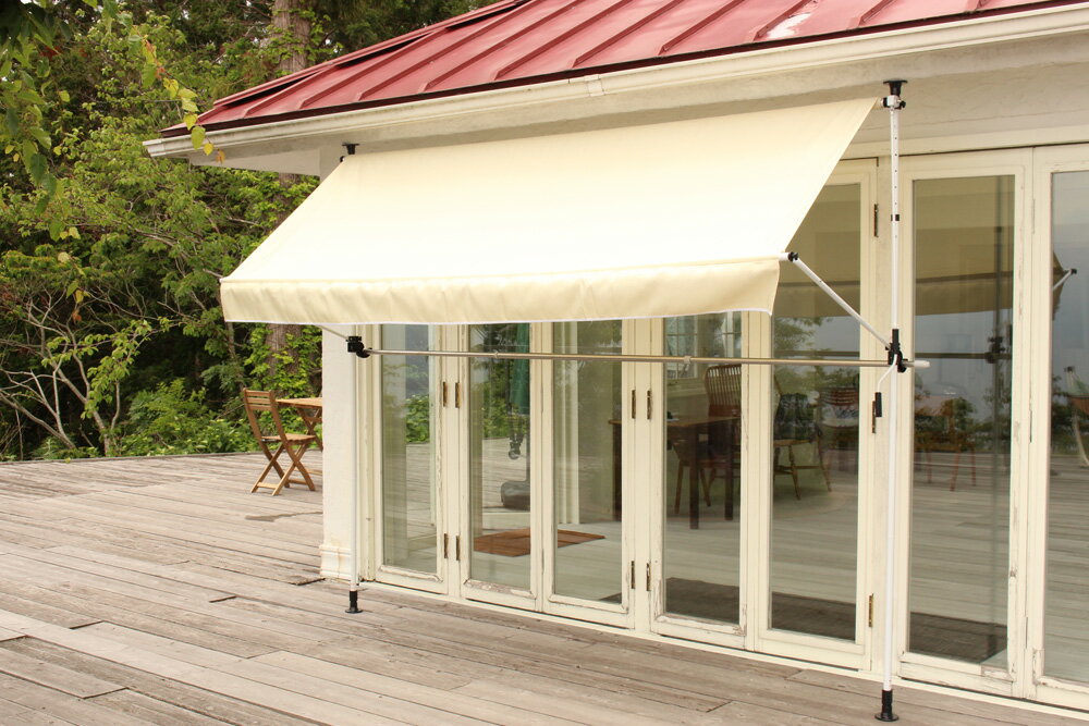 タック 物干し竿付き前幕オーニング（3mベージュ） TAN-906-30A(BE)