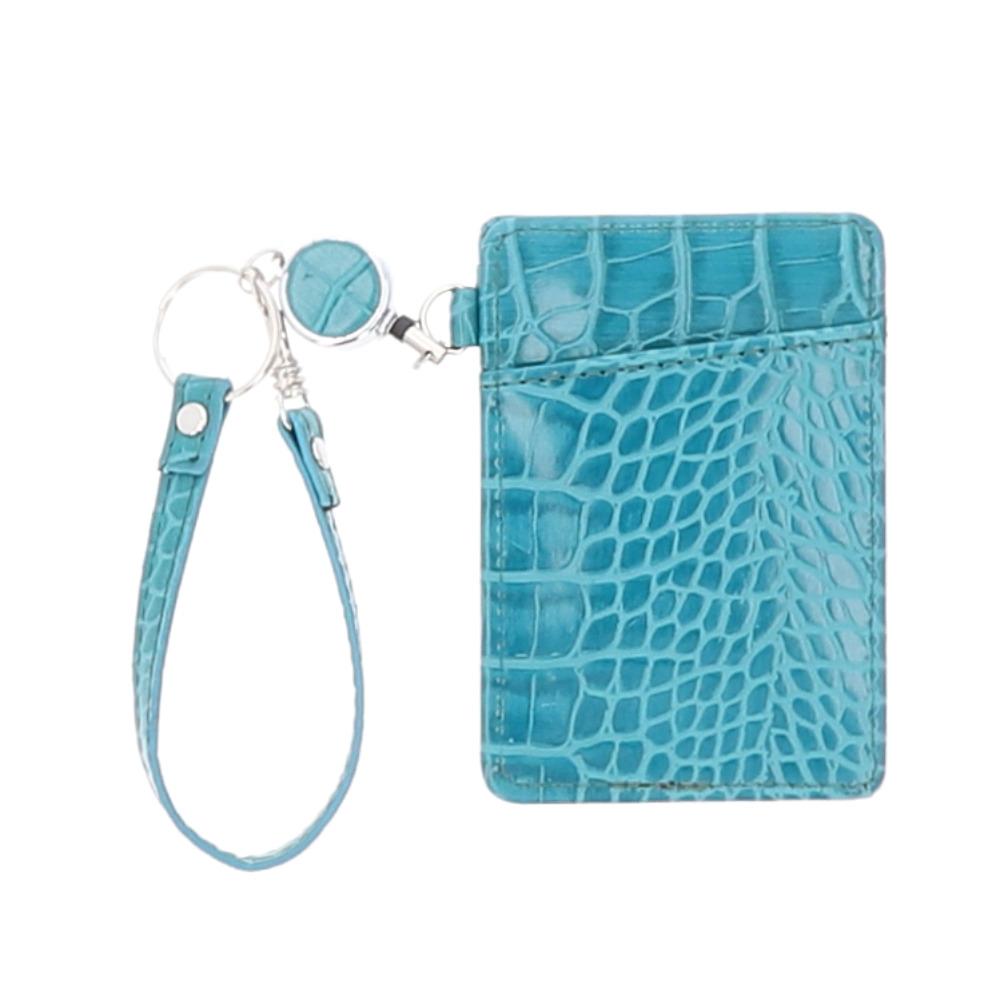 BACKYARD FAMILY(バックヤードファミリー) リール付きパスケース（クロコターコイズブルー） BF026129-1A-2H