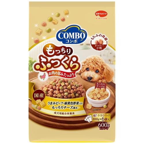 コンボ ドッグ もっちりふっくら うまみビーフ・もっちりチーズ添え 600g(100g×6袋) 日本ペットフード ..