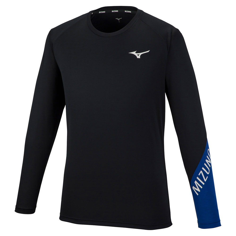 V2MA253309L ミズノ Basicプラクティスシャツ 長袖 ユニセックス(ブラック・サイズ:L) MIZUNO バレーボール