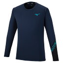 V2MA253314L ミズノ Basicプラクティスシャツ 長袖 ユニセックス(ドレスネイビー・サイズ:L) MIZUNO バレーボール