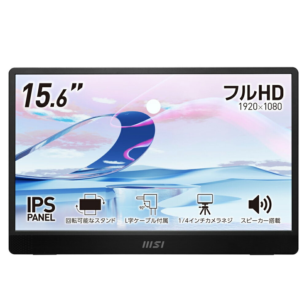 MSI 15.6 Хվǥץ쥤(եHD/IPS/Υ󥰥쥢/4msGTG/mini HDMI/USB-C/ԡ/եå/֥롼饤ȥå) PRO꡼ PRO-MP161-E2