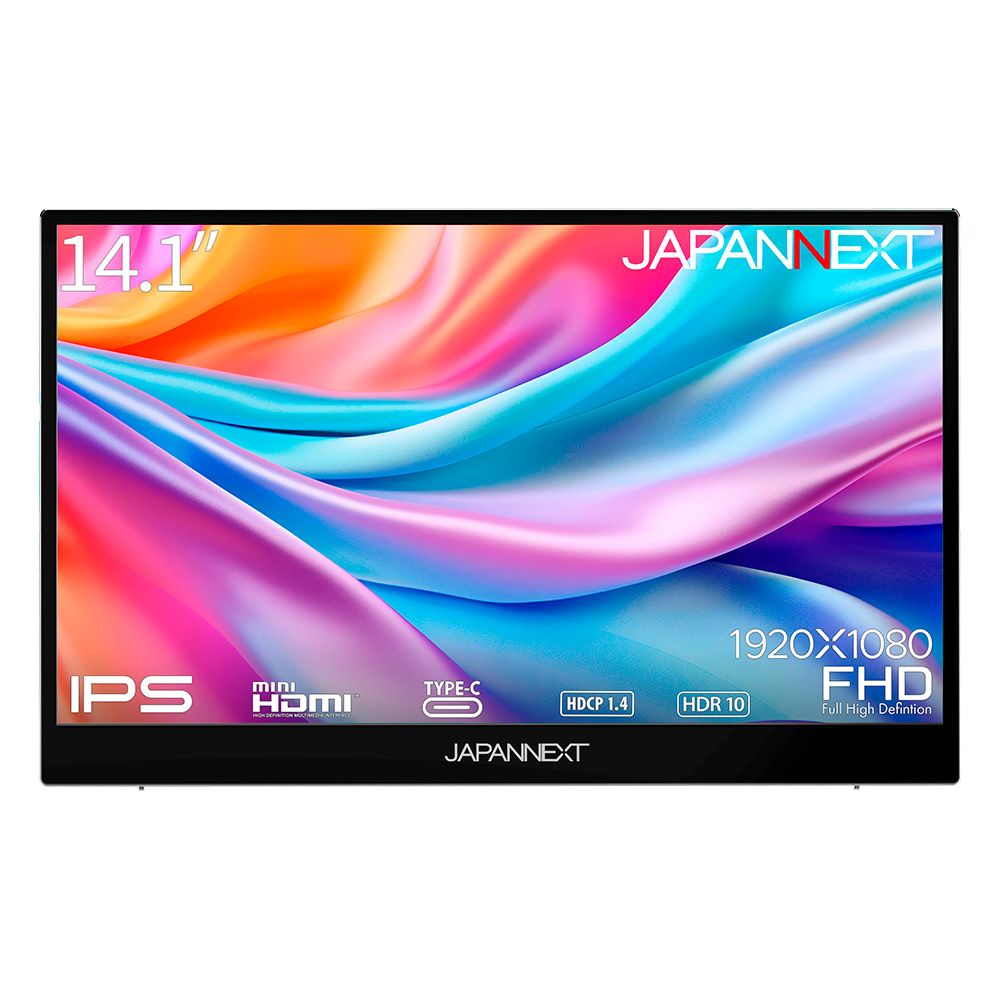 JAPANNEXT（ジャパンネクスト） 14.1型 モバイル液晶ディスプレイ（フルHD/IPS/非光沢/60Hz/16ms(GtoG)/miniHDMI/USB-C/スピーカー搭載/FreeSync/フリッカーフリー） JN-MD-IPS141FHDR 1