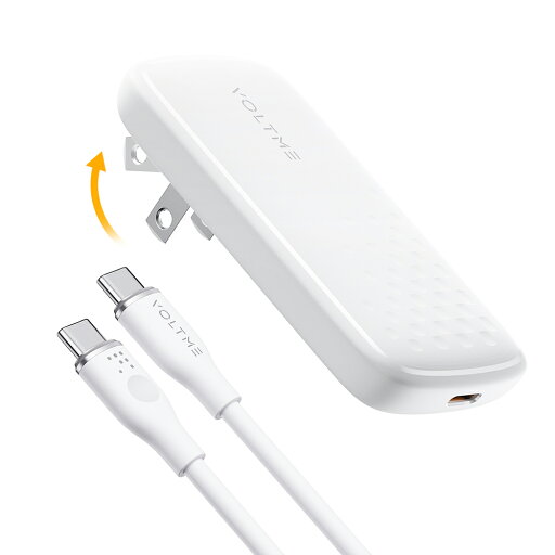 VOLTME(ボルトミー) 65W Type-C 折りたたみ式充電器 ケーブル付き(ホワイト) Revo 65 Evo V2100 VOLTME(ボルトミー) 65W Type-C 折りたたみ式充電器 ケーブル付き(ホワイト) Revo 65 Evo V2100