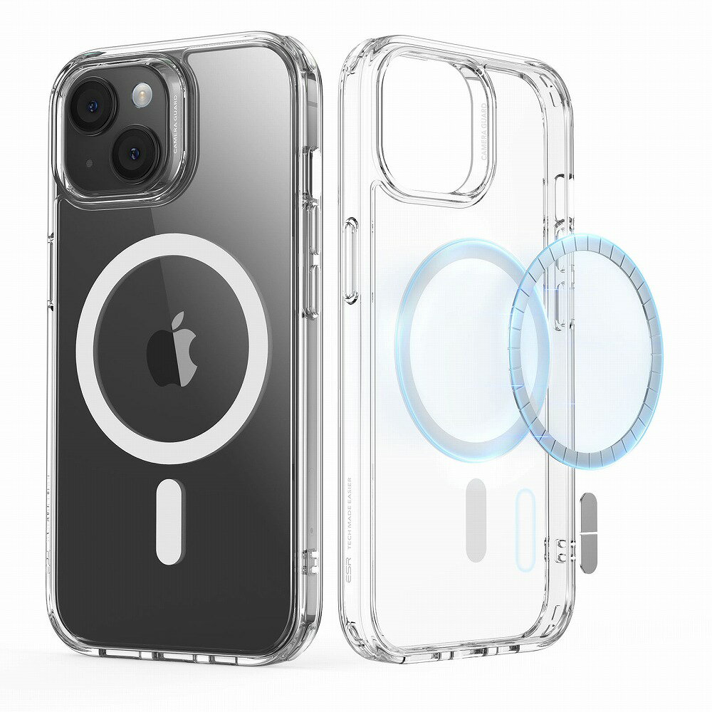ESR iPhone 15 Plus用 MagSafe対応 ハイブリッドケース 米軍MIL規格（クリア） Classic Hybrid Case (HaloLock) Compatible ESR374