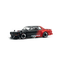 POP RACE 1/64 SKYLINE GT-R V8 DRIFT (HAKOSUKA) ADVAN LIVERY【PR640081】 ミニカー