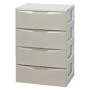 アイリスオーヤマ ワイドチェスト 4段(ホワイト/アイボリー) COD-554WI IRIS カラーコーディネートチェスト [COD554WI]