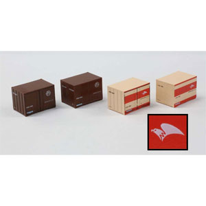 ［鉄道模型］六半 (Z) A104-6 日本曹達 U19Aコンテナ 茶色・ベージュ/赤 各色2個入り