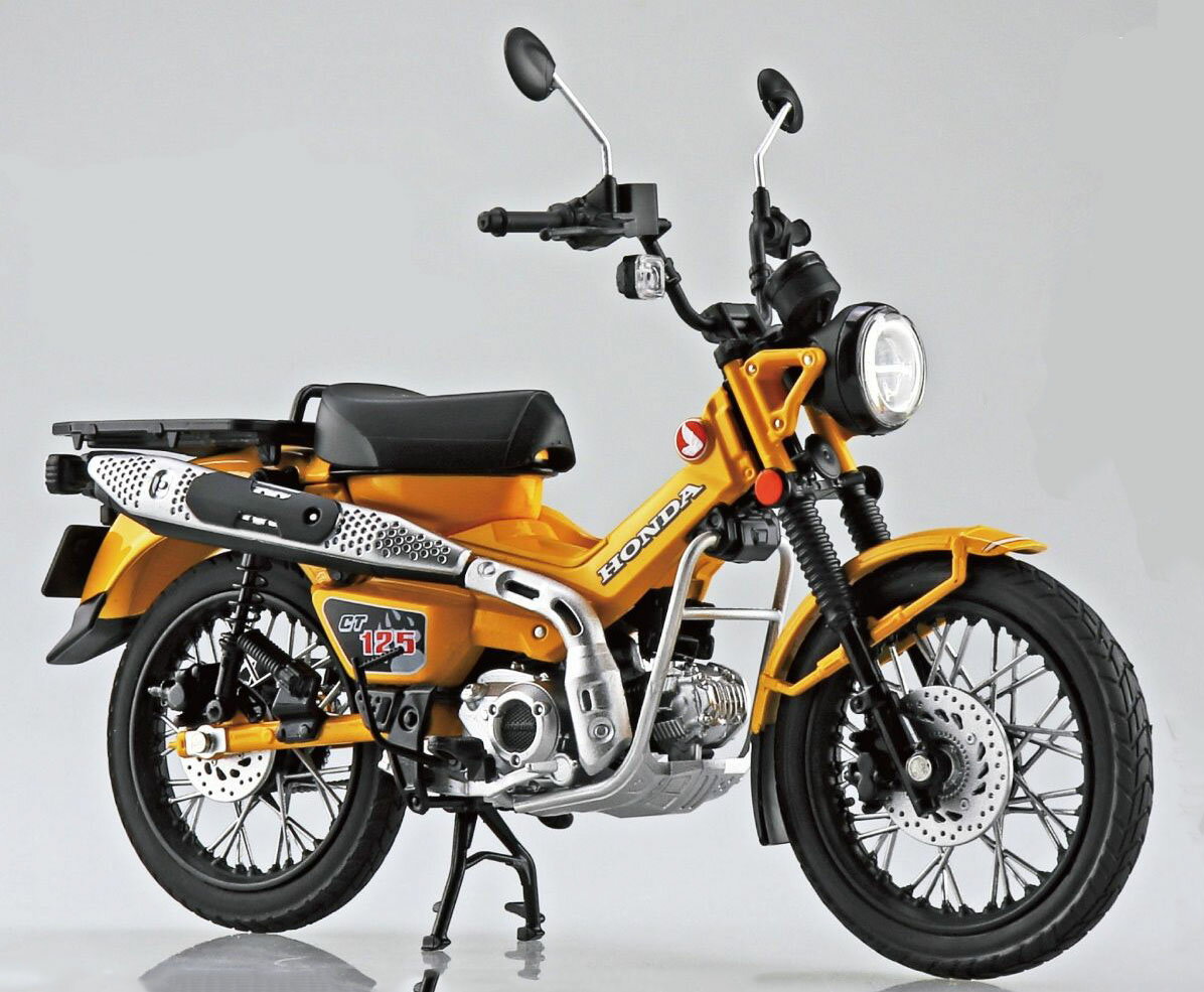 アオシマ（スカイネット） 1/12 完成品バイク Honda CT125 ハンターカブ ターメリックイエロー 塗装済完成品