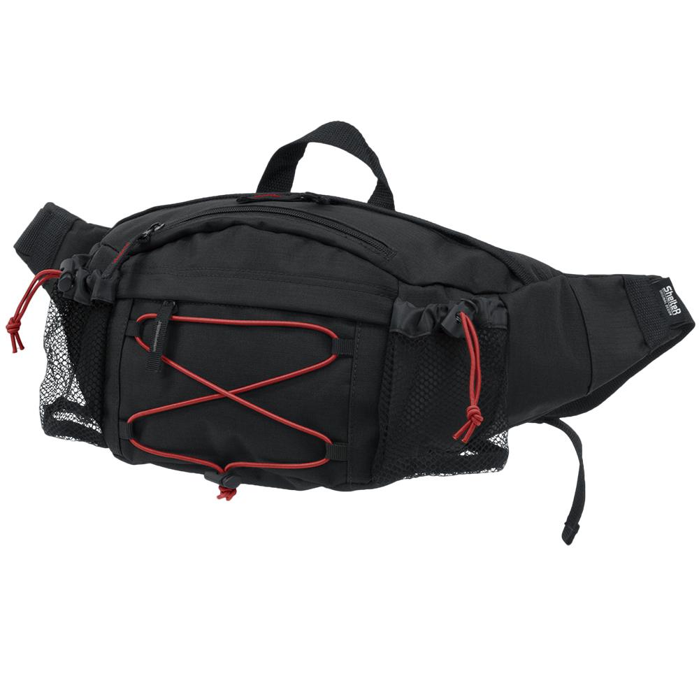 ShelteR(シェルター) SHELTER カラーゴム 3way ヒップバッグ（黒x赤） BF024708-1A-2A(4)
