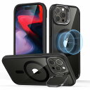 ESR iPhone 15 Pro Max用 MagSafe対応 隠れスタンド付きハイブリッドケース(クリアブラック) Classic Hybrid Case ...
