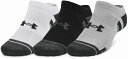 DOM-1379503-011-MD アンダーアーマー ユニセックス パフォーマンステック ノーショー ソックス 3足セット(Mod Gray/White/Je...