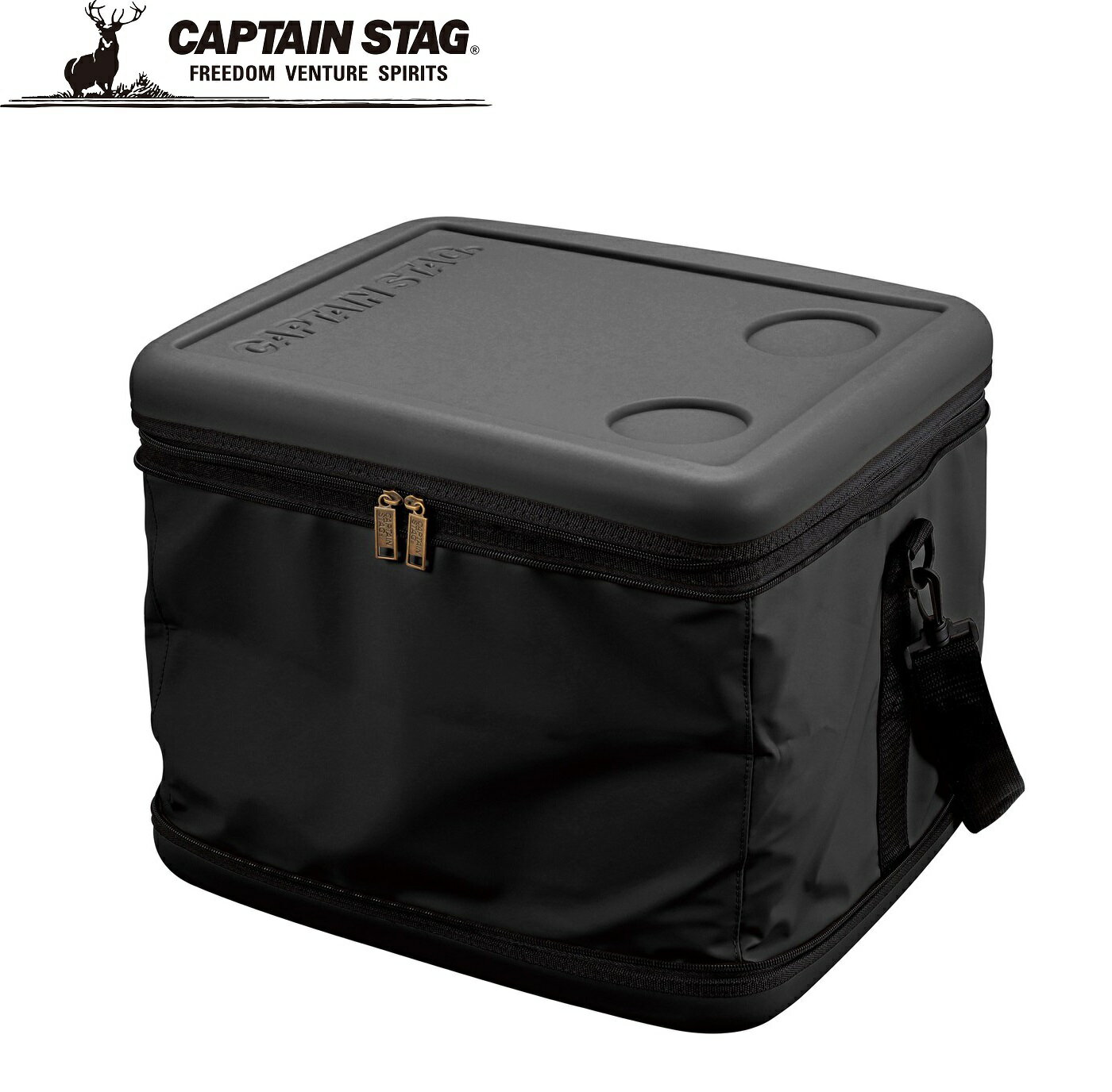 【返品種別A】□「返品種別」について詳しくはこちら□◆抜群の保冷力！　別売りの保冷剤使用でさらに保冷力UP！　◆使わない時はコンパクトに収納可能！　持ち運びやすいショルダーベルト付き■　仕　様　■本体サイズ(約)：幅425×奥行345×高さ345mm収納時サイズ(約)：425×345×125mm重量(約)：1.5kg容量(約)：43.0L材質…天板、底：ポリエチレン（PUコーティング）本体生地、側面：ポリエステル（PUコーティング）内側：EVA樹脂断熱材：ポリエチレンフォーム[UE645キヤプテンスタツグ]キャプテンスタッグアウトドア＞アウトドア用品＞クーラーボックス・保冷剤