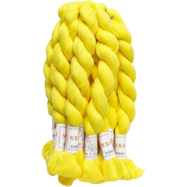 NBK 和洋裁用しつけ糸 15g×10カセ（イエロー：サイズ：#30/3） F2-47Y