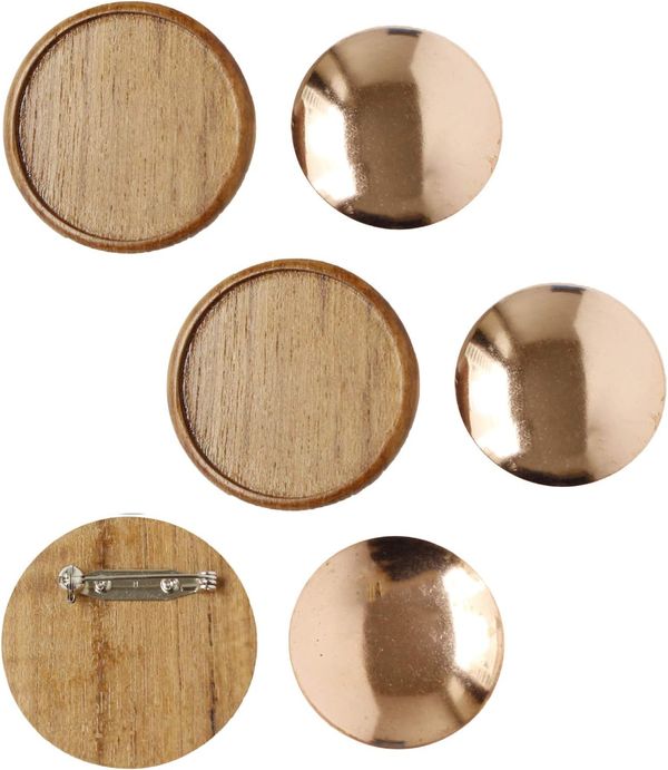 Rakuten - NBK 木製ブローチ台 5組入（ナチュラル・タイプ：丸 φ45mm） A22-2-5
