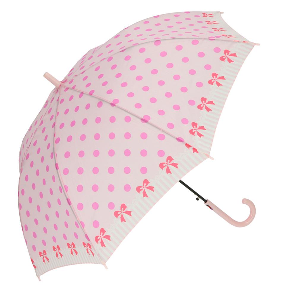 BACKYARD FAMILY(バックヤードファミリー) ジュニア耐風骨長傘 55cm(24030.リボンドットピンク) BF012747-1A-2A [BF0...