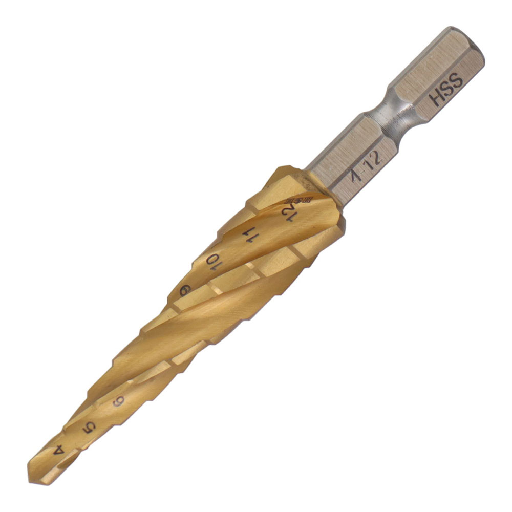 H＆H 四刀流 チタンステップドリル 9段(4-12mm) #350271 HSP-1