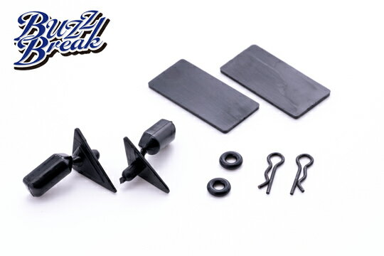 OVERDOSE ドアミラーType-A ナンバープレート4点セット【BB-RP-002】 ラジコンパーツ