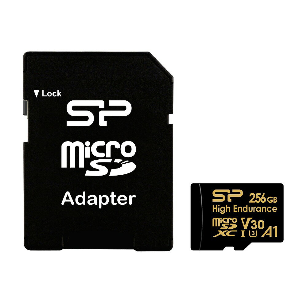 SP256GBSTXDV3V1HSP Silicon Power|シリコンパワー Golden Series High Endurance microSD (256GB)