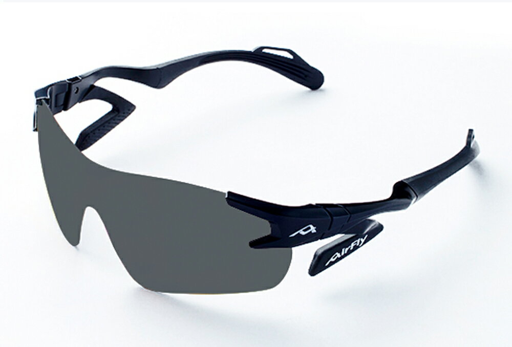 AirFly(エアフライ) ユニセックスモデル サングラス AF-301 C-3P(フレームカラー・ブラック/レンズカラー・偏光グレー) AF-301C-3P