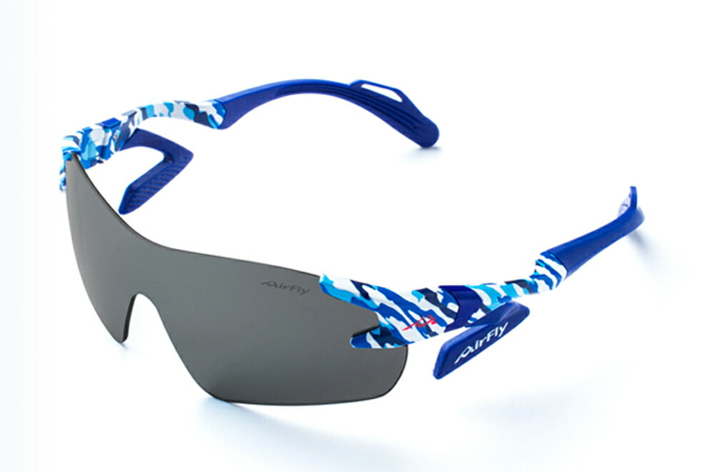 AirFly(エアフライ) ユニセックスモデル サングラス AF-301 C-4P(フレームカラー・ブルーカモフラージュ/レンズカラー・偏光グレー) AF-30...