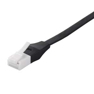 バッファロー ツメの折れないLANケーブル ストレート フラットタイプ 3.0m（カテゴリー6・ブラック） BSLS6FU30BK2