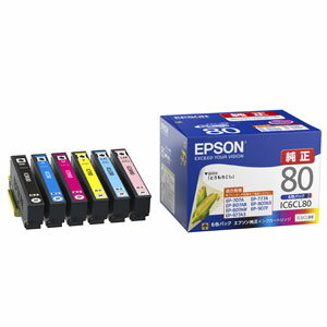 エプソン ［純正］インクカートリッジ（6色セット） EPSON とうもろこし IC6CL80