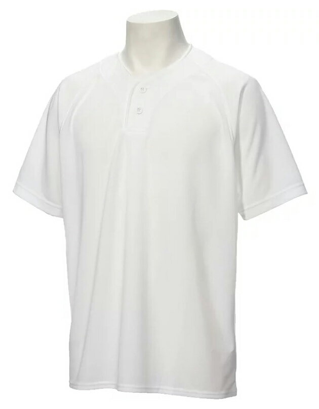 アシックス メンズ ベースボールシャツ（ホワイト・サイズ：O） BAD015-01-O asics