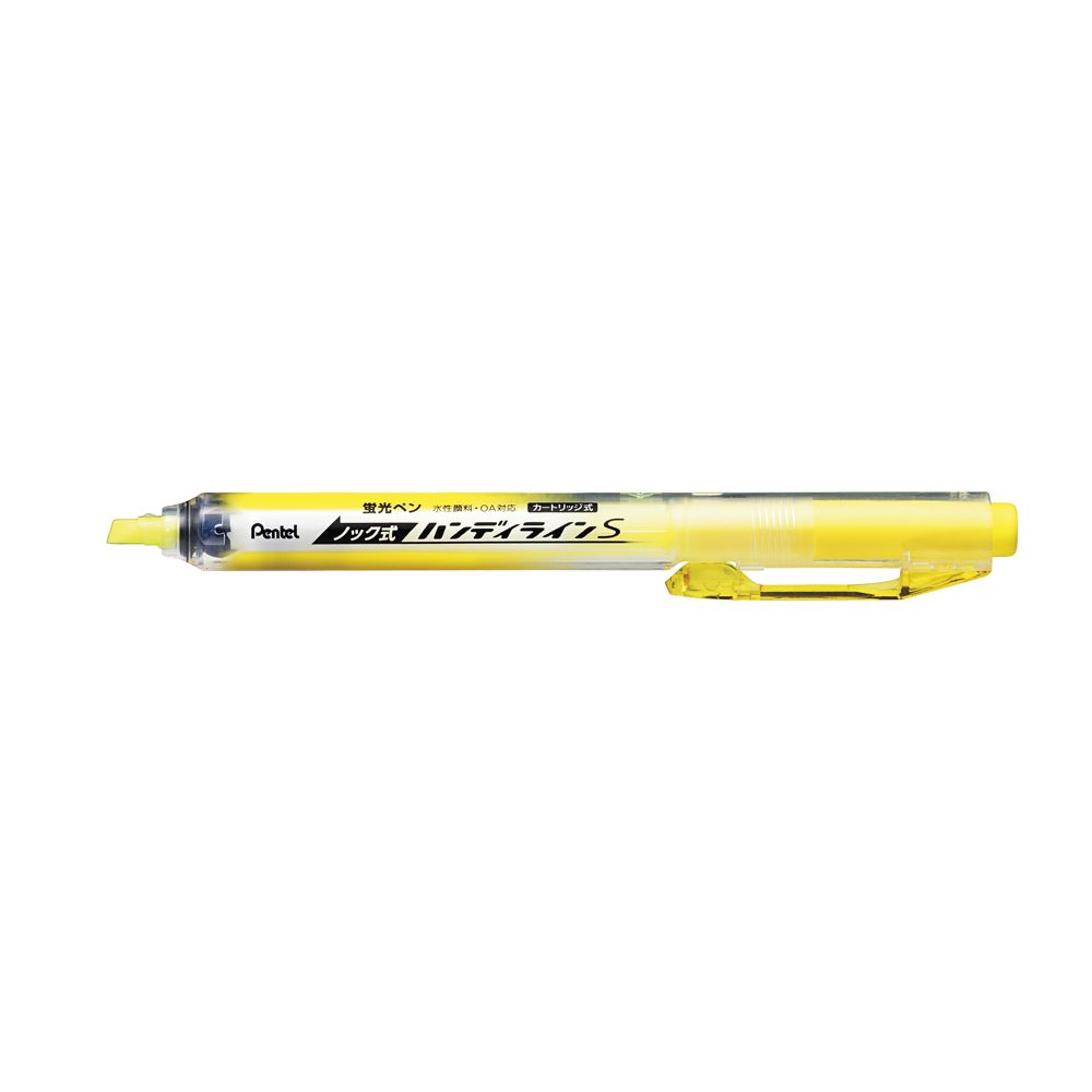 乐天商城 - ぺんてる ノック式マーカーペン（イエロー） Pentel Handy-line S(ハンディラインS) SXNS15-G