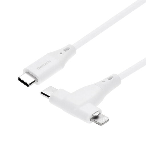 オウルテック 超柔らか 2 in 1ケーブル PD60W 1m(ホワイト) OWL-CBSCLC10-WH オウルテック 超柔らか 2 in 1ケーブル PD60W 1m(ホワイト) OWL-CBSCLC10-WH