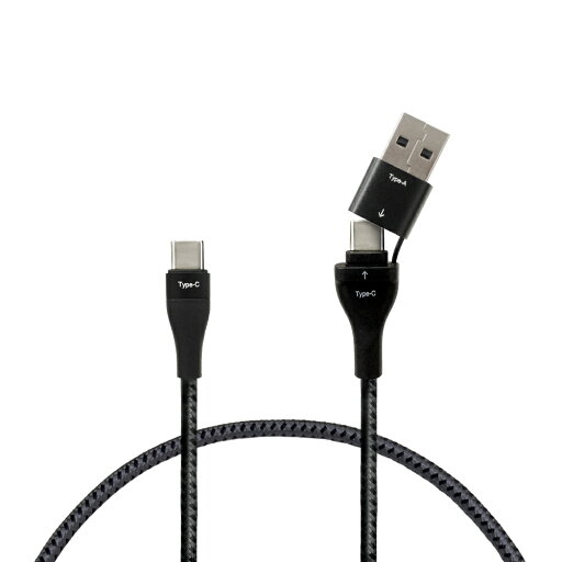 エアージェイ USB変換アダプター付 PD60W対応 Type-C to Cケーブル 2m(ブラック) air-J CKJ-CA2MBK エアージェイ USB変換アダプター付 PD60W対応 Type-C to Cケーブル 2m(ブラック) air-J CKJ-CA2MBK