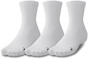 1371936-100-SM アンダーアーマー クオーターソックス (3足セット)(ホワイト・サイズ:SM) UNDER ARMOUR UA