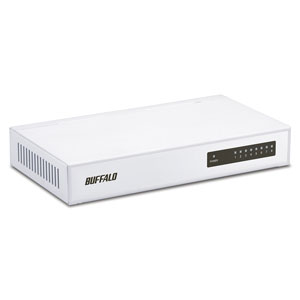 バッファロー|BUFFALO 8ポート スイッチングハブ (ホワイト) (100/10 Mbps対応)(金属筐体/電源内蔵モデル) LSW4-TX-8NS/WH