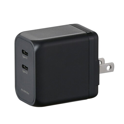 グリーンハウス USB-AC充電器 2ポート 45W(ブラック) GH-ACU2PF-BK グリーンハウス USB-AC充電器 2ポート 45W(ブラック) GH-ACU2PF-BK