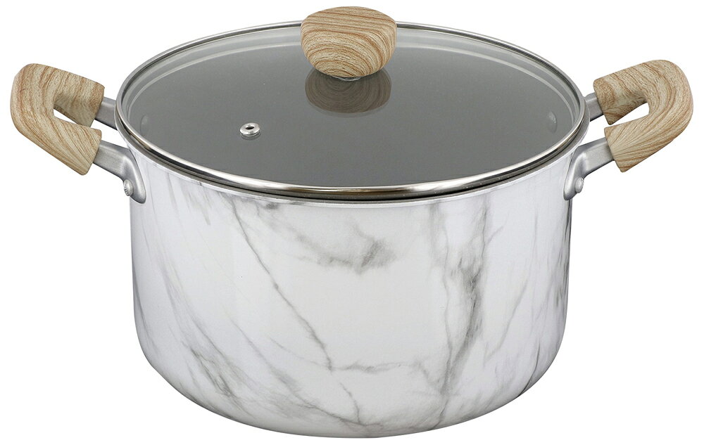 ベストコ 【IH対応】シチューポット 22cm ホワイト NX-143 Bestco MARBLE KITCHEN [NX143ベストコ]