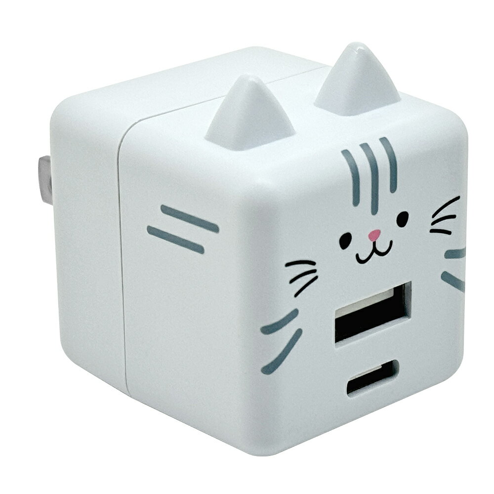 ラスタバナナ PD20W対応 Type-C1ポート/USB1ポート AC充電器 モバにゃー(りん) RACCA20W03RIN