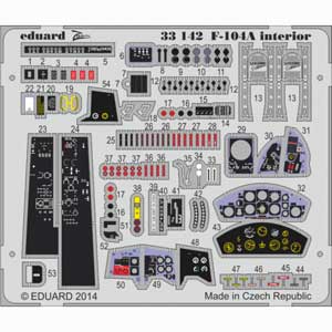 エデュアルド 1/32 F-104A内装パーツ 糊付き（イタレリ用）【EDU33142】 ディテールアップパーツ